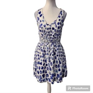 Gap Summer Sleeveless Dress White and Blue Print